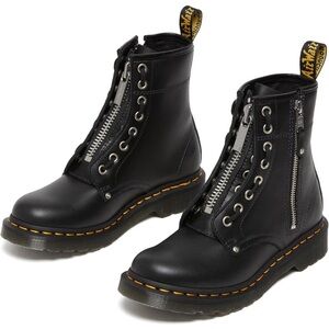 Dr Martens multi zipper lace up classic blackk yellow stitching size 7